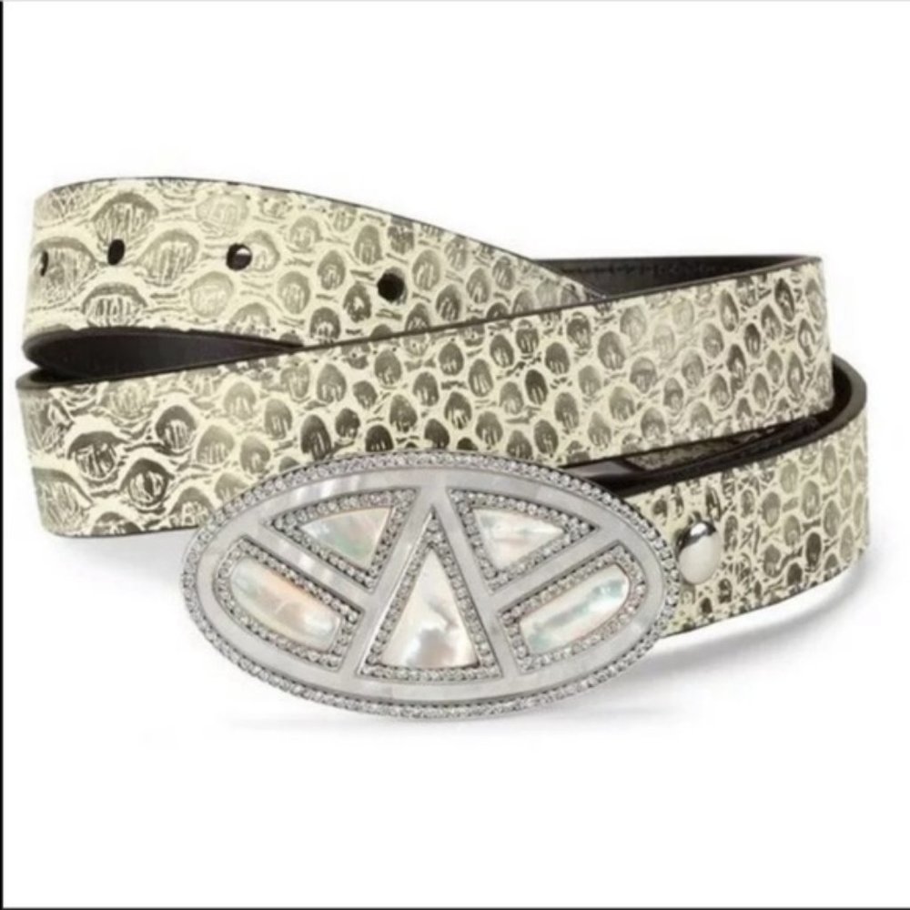 CAbi Python Mother of Pearl Jeweled Belt - NWOT - LARGE
